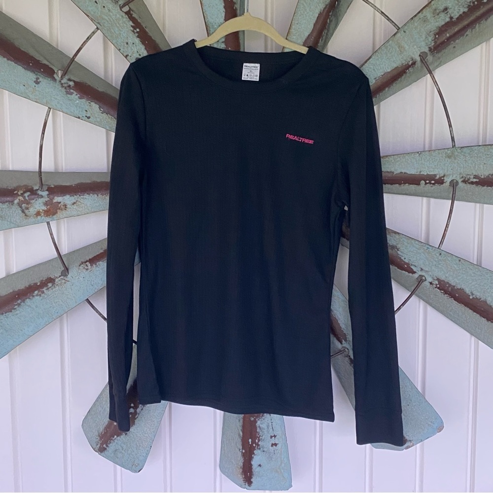 REALTREE Black Long Sleeve Shirt Size Women’s XL with Logo